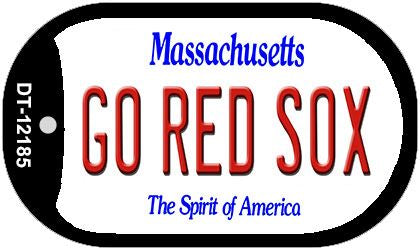 Go Red Sox Massachusetts Novelty Metal Dog Tag Necklace DT-12185