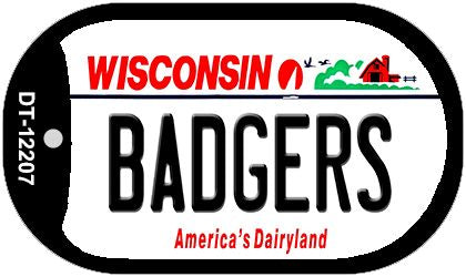 Badgers Wisconsin Novelty Metal Dog Tag Necklace DT-12207