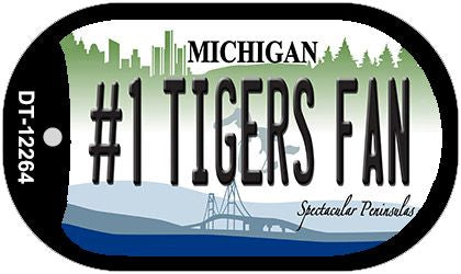 Number 1 Tigers Fan Michigan Novelty Metal Dog Tag Necklace DT-12264