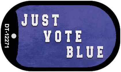 Just Vote Blue Novelty Metal Dog Tag Necklace DT-12271
