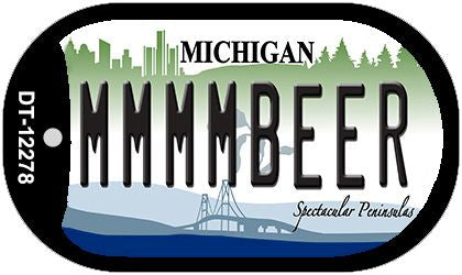 Michigan MMMMBeer Novelty Metal Dog Tag Necklace DT-12278