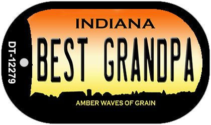 Best Grandpa Indiana Novelty Metal Dog Tag Necklace DT-12279