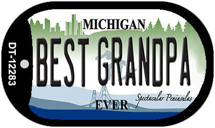 Michigan Best Grandpa Novelty Metal Dog Tag Necklace DT-12283