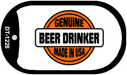 Genuine Beer Drinker Novelty Metal Dog Tag Necklace DT-1228