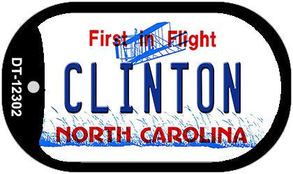North Carolina Clinton Novelty Metal Dog Tag Necklace DT-12302