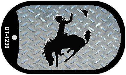 Bucking Bronco Diamond Novelty Metal Dog Tag Necklace DT-1230