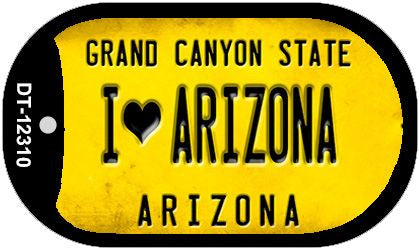 I Love Arizona Novelty Metal Dog Tag Necklace DT-12310