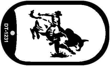 Bull Rider Novelty Metal Dog Tag Necklace DT-1231