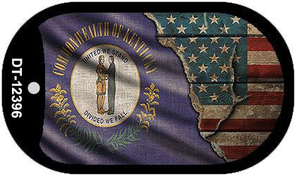 Kentucky/American Flag Novelty Metal Dog Tag Necklace DT-12396