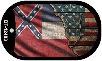 Mississippi/American Flag Novelty Metal Dog Tag Necklace DT-12403