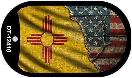 New Mexico/American Flag Novelty Metal Dog Tag Necklace DT-12410