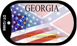 Georgia with American Flag Novelty Metal Dog Tag Necklace DT-12466