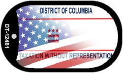 District of Columbia with American Flag Novelty Metal Dog Tag Necklace DT-12481