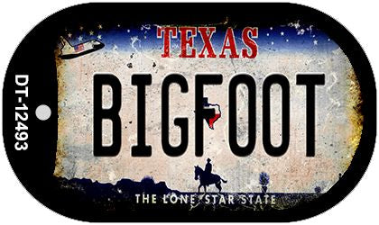 Bigfoot Texas Novelty Metal Dog Tag Necklace DT-12493