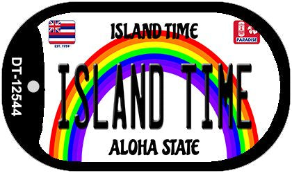Island Time Novelty Metal Dog Tag Necklace DT-12544