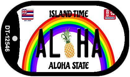 Aloha Pineapple Novelty Metal Dog Tag Necklace DT-12546