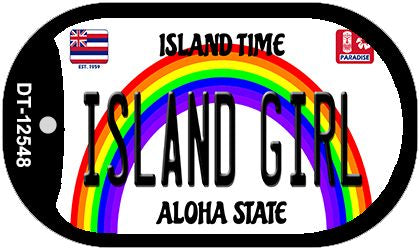 Island Girl Novelty Metal Dog Tag Necklace DT-12548