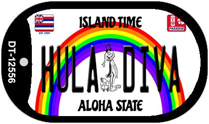 Hula Diva Novelty Metal Dog Tag Necklace DT-12556