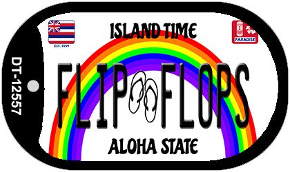 Flip Flops Novelty Metal Dog Tag Necklace DT-12557