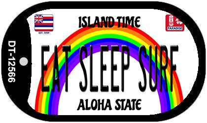 Eat Sleep Surf Novelty Metal Dog Tag Necklace DT-12566