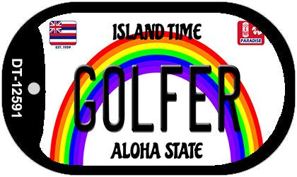 Golfer Novelty Metal Dog Tag Necklace DT-12591