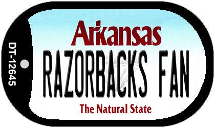 Razorbacks Fan Novelty Metal Dog Tag Necklace DT-12645