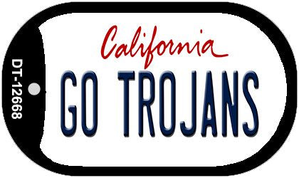 Go Trojans Novelty Metal Dog Tag Necklace DT-12668