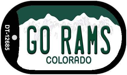 Go Rams Novelty Metal Dog Tag Necklace DT-12685