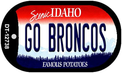 Go Broncos Novelty Metal Dog Tag Necklace DT-12738