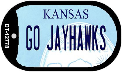 Go Jayhawks Novelty Metal Dog Tag Necklace DT-12778
