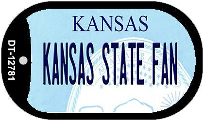 Kansas State Fan Novelty Metal Dog Tag Necklace DT-12781