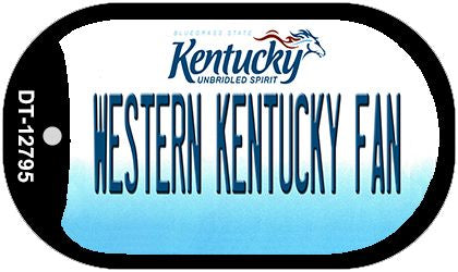 Western Kentucky Fan Novelty Metal Dog Tag Necklace DT-12795