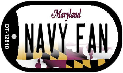 Navy Fan Novelty Metal Dog Tag Necklace DT-12810