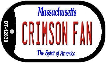 Crimson Fan Novelty Metal Dog Tag Necklace DT-12830