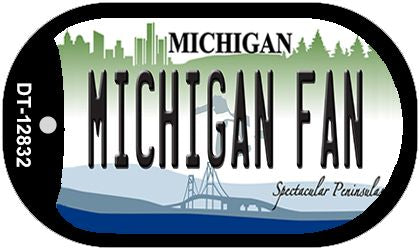 Michigan Fan Novelty Metal Dog Tag Necklace DT-12832