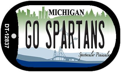 Go Spartans Novelty Metal Dog Tag Necklace DT-12837