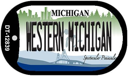 Western Michigan Novelty Metal Dog Tag Necklace DT-12839