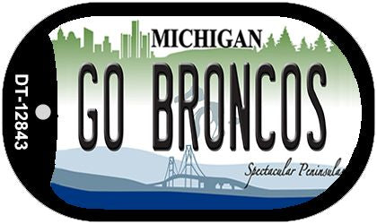 Go Broncos Novelty Metal Dog Tag Necklace DT-12843