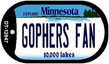 Gophers Fan Novelty Metal Dog Tag Necklace DT-12847