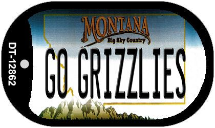 Go Grizzlies Novelty Metal Dog Tag Necklace DT-12862