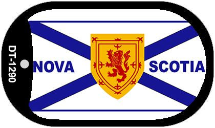 Nova Scotia Flag Scroll Metal Novelty Dog Tag Necklace DT-1290
