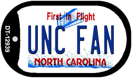 Univ North Carolina Fan Novelty Metal Dog Tag Necklace DT-12939