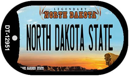 North Dakota State Novelty Metal Dog Tag Necklace DT-12951