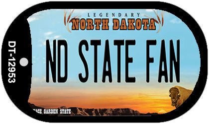 North Dakota State Fan Novelty Metal Dog Tag Necklace DT-12953