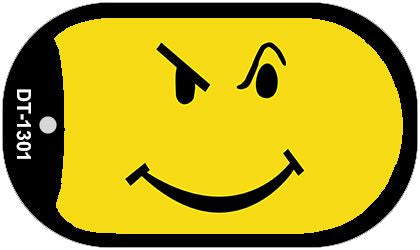 Defiant Smiley Novelty Metal Dog Tag Necklace DT-1301