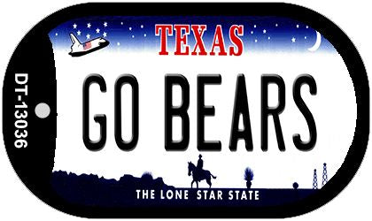 Go Bears Novelty Metal Dog Tag Necklace DT-13036