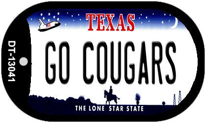 Go Cougars Novelty Metal Dog Tag Necklace DT-13041