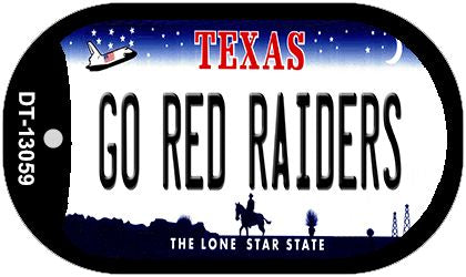 Go Red Raiders Novelty Metal Dog Tag Necklace DT-13059