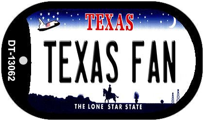 Texas Fan Novelty Metal Dog Tag Necklace DT-13062