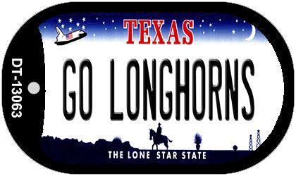 Go Longhorns Novelty Metal Dog Tag Necklace DT-13063